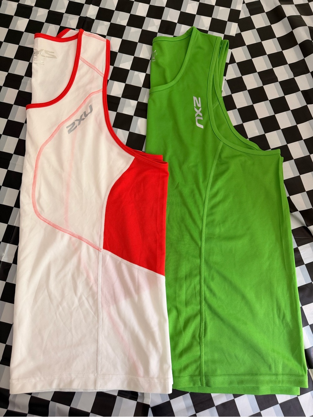 2XU White & Red Performance Tank and Green Training Tank